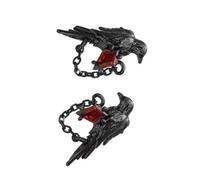 Uqezagpa Pendientes góticos de cuervo oscuro, aleación resistente a las alergias, joyería para fanáticos del anime