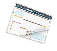 Uqezagpa Planificador de encuadernación en espiral, blocs de notas, planificador semanal, planificador académico, 104 páginas sin fecha para planificación semanal