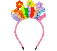 Uqezagpa Pompones coloridos para cumpleaños, graduación, bailarina, tocado para eventos especiales, decorativo, con varilla trenzada, para foto