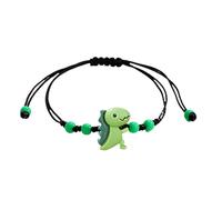 Uqezagpa Precioso dinosaurio trenzado de resina de longitud ajustable para niños y jóvenes, viene con tarjeta decorativa de dinosaurio, talla única, como se describe