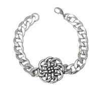 Uqezagpa Pulsera de cadena de nudo de bruja vintage de moda única en acero inoxidable de larga duración para la moda, 3.51x2.34in, Acero inoxidable, berilo
