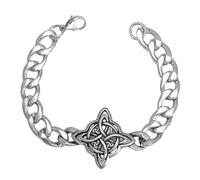 Uqezagpa Pulsera de cadena de nudo de bruja vintage de moda única en acero inoxidable de larga duración para la moda, 4.29x5.07in, Acero inoxidable, berilo