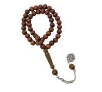 Uqezagpa Pulsera de cuentas de madera, rosario y colgantes de flecos para oración, meditaciones, rosario elegante de granos de madera