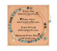 Uqezagpa Pulsera inspiradora de fe para mujer, regalo espiritual único para Pascua, Navidad, cumpleaños, confirmaciones, bautizos, regalos para mujeres en comunidad de fe, talla única, como se
