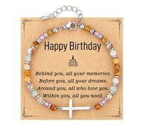 Uqezagpa Pulsera inspiradora de fe para mujer, regalo espiritual único para Pascua, Navidad, cumpleaños, confirmaciones, bautizos, regalos para mujeres en comunidad de fe, talla única, como se