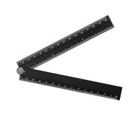 Uqezagpa Reglas rectas plegables de 30 cm, transportadores de aluminio, herramienta de ángulos plegables con mejoras de escala transparente para arquitectos y