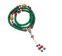 Uqezagpa Rosario budista turquesa resistente, unisex, accesorio de pulsera de piedra para hombres y mujeres, talla única, como se describe