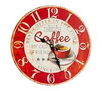 Uqezagpa Rustics - Reloj de pared, funciona con pilas, silencioso, sin tictac, relojes decorativos para cocina, baño, sala de estar, decoración para estante