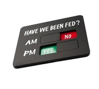 Uqezagpa Señal de recordatorio de alimentación de perros con imán, rastreadores de mascotas con texto en inglés "Have We Been Feds", acrílico para nevera, rastreadores de mascotas con texto en inglés