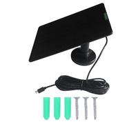 Uqezagpa Solar resistente a la corrosión de 5 W con capa de PET y carga rápida para sistemas de seguridad, incluye cable de carga solar monocristalina de alta eficiencia para cámaras de seguridad