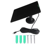 Uqezagpa Solar resistente a la corrosión de 5 W con capa de PET y carga rápida para sistemas de seguridad, incluye cable de carga solar monocristalina de alta eficiencia para cámaras de seguridad