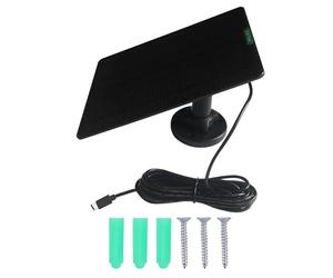 Uqezagpa Solar resistente a la corrosión de 5 W con capa de PET y carga rápida para sistemas de seguridad, incluye cable de carga solar monocristalina de alta eficiencia para cámaras de seguridad