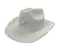 Uqezagpa Sombrero de vaquero occidental para adultos, sombrero de vaquero brillante, festival de música, bailes de máscaras, fiesta de cinco puntos, sombrero de vaquera para fiesta