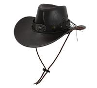 Uqezagpa Sombrero occidental de poliuretano para adultos, unisex, ala ancha, remache para cosplay y fiestas temáticas, accesorios de Halloween, accesorios de moda