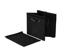 Uqezagpa Soporte de discos resistente de 120 lp, resistente al desgarro, construcción de tela Oxford, diseño divisor ajustable para viajes, eventos, caja de almacenamiento de registros