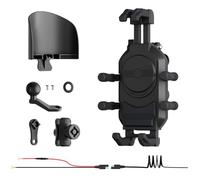 Uqezagpa Soporte de teléfono para motocicleta con carga de 15 W, absorción de golpes, antivibración, ajustable, soporte para teléfono de motocicleta, carga USB
