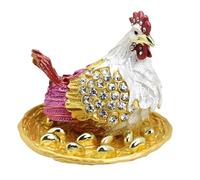 Uqezagpa Soporte decorativo para joyas con revestimiento esmaltado artístico para anillos y pendientes, collar, contenedor de joyas
