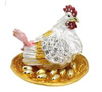 Uqezagpa Soporte decorativo para joyas con revestimiento esmaltado artístico para anillos y pendientes, collar, contenedor de joyas