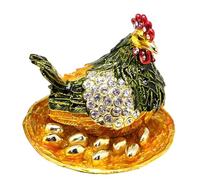 Uqezagpa Soporte decorativo para joyas con revestimiento esmaltado artístico para anillos y pendientes, collar, contenedor de joyas