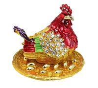 Uqezagpa Soporte decorativo para joyas con revestimiento esmaltado artístico para anillos y pendientes, collar, contenedor de joyas