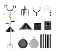 Uqezagpa Soporte para pájaros de diseño curvado resistente con diferentes métodos de instalación y poste alto resistente a la intemperie