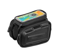 Uqezagpa Soporte para tubo superior de ciclismo que absorbe los golpes, incluye zona de visualización del teléfono y cierre de bucle para ciclistas, bolsa de bicicleta de doble compartimento