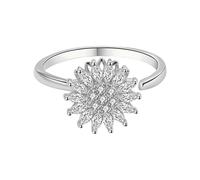 Uqezagpa Spinner de alivio ajustable, diseño abierto, joyería para mujer, plata 925, regalo para aliviar el estrés, regalo giratorio, One Size, como se describe, como se describe