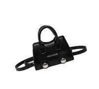 Uqezagpa Spring 2025 - Bolso bandolera pequeño de poliuretano con detalles de remaches para el trabajo y los viajes, de piel sintética, Black, One Size
