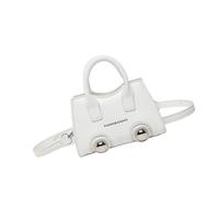 Uqezagpa Spring 2025 - Bolso bandolera pequeño de poliuretano con detalles de remaches para el trabajo y los viajes, de piel sintética, White, One Size
