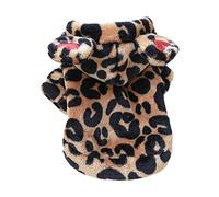Uqezagpa Sudadera con capucha para perro, abrigo con capucha de leopardo, ropa de invierno para mascotas, abrigo con capucha, trajes acogedores, chaquetas con capucha de leopardo