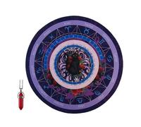 Uqezagpa Tapete de adivinación con collar de adivinación de cristal, tapete de goma para fiesta, juego de mesa para juegos de mesa y juegos de goma