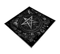 Uqezagpa Tapiz cuadrado de adivinaciones, luna, flor, estrella, astrología, mantel de tarot, mantel de brujería, suministros de brujería, luna, flor, estrella, tarot, tarjeta, espiritual, mantel
