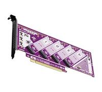 Uqezagpa Tarjeta de expansión NVMe de 4 ranuras PCIe 5.0 compatible con sistemas de refrigeración optimizados de transferencia de alto rendimiento