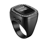 Uqezagpa Tasbeeh - Anillos inteligentes de contador de dedos con pantalla grande y alerta Azan, pistas de oración islamista, operación simple para musulmanes, contador electrónico Tasbih