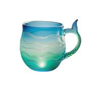 Uqezagpa Taza de sirenas con mango ergonómico, resistente a los golpes, cristalería transparente que inspira el mar para uso diario, utensilios de cocina y bar