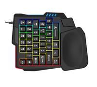 Uqezagpa Teclado mecánico de 14 teclas programable para juegos con una sola mano con diseño ergonómico y teclado mecánico retroiluminado