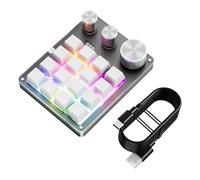 Uqezagpa Teclado programable con 16 puertos USB con 3 perillas, diseño mecánico de intercambio en caliente, ideal para juegos y uso de teclado para juegos