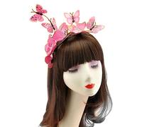 Uqezagpa Tocado de mariposa, tocado de mariposa, accesorio para sesión de fotos, diadema para el pelo, sombrero de fiesta, aro para el pelo para mujer