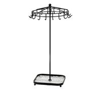 Uqezagpa Torre giratoria multifuncional de metal acrílico para joyas, adecuada para almacenamiento y presentación de collares, organizadores de joyas de metal acrílico