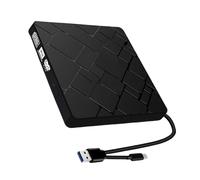 Uqezagpa Unidad de DVD externa de velocidad rápida USB 3.0 tipo C, grabadora de CD portátil para laptop, escritorio, grabadora de DVD de velocidad rápida para PC/