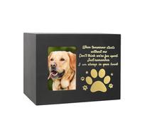 Uqezagpa Urna conmemorativa de madera para mascotas, para perros, gatos, cenizas, con figura angélica de resina y bolsa de recuerdos para mascotas perdidas