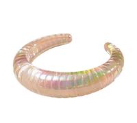 Uqezagpa Versátil pulsera geométrica irregular acrílica con acabado iridiscente, accesorio elegante para mujer, forma irregular, talla única, como se describe