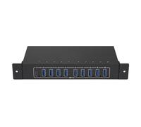Uqezagpa Versión USB de metal, 10 puertos, centro de 105 W, salida total, 5 Gbps, transmisión rápida, transferencia de archivos a granel, múltiples asignaciones externas