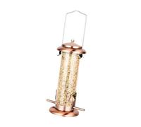 Uqezagpa Vintage Styles - Comedero para pájaros con dos puertos, construcción de metal, ratones de bajo mantenimiento, al aire libre, proveedor permanente