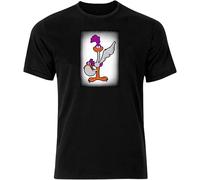 UQSQYDIYO Men's Plymouth Road Runner II - Graphic Cotton T Shirt Short Black