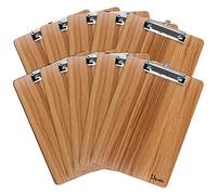 Uquelic 10 Piezas Portapapeles A4 con Pinza/Tableros con Pinza/Carpetas con Pinza Madera Clipboards A4 Impermeable Tablero con Pinza con Peniques Hole