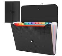Uquelic Carpeta Clasificadora A4 Expandible, Organizador de 13 Bolsillos, para Escuela, Oficina y Hogar, Negro (1 Unidad)