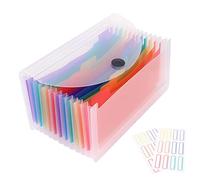 Uquelic Clasificador de 13 compartimentos - Clasificador de fuelles archivador de papel para almacenamiento de papel - almacenamiento de recibo, tarjetas, recibos, factura, cheques - 26 x 13 cm