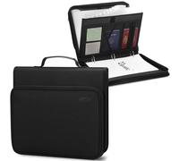 Uquelic Clasificador Documentos A4 con asa, 13 Bolsillos Organizador de Archivos de Acordeón, Archivador 3 Anillas, Portátil Organizador de Extensible para Oficina (Negro)