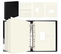 Uquelic Organizador de archivos A4 con anillo 3D - Carpeta de archivos con 10 bolsillos perforados de plástico expandibles, negro